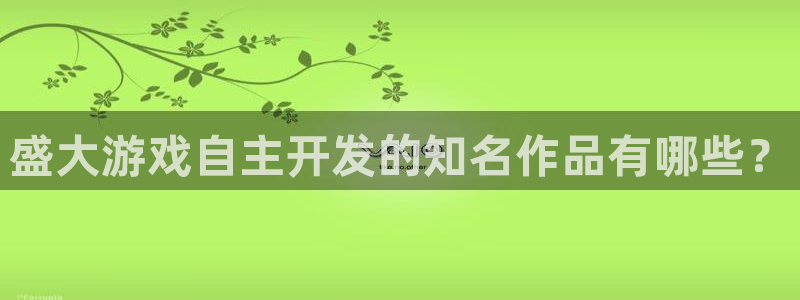 沐鸣平台注册登陆：盛大游戏自主开发的知名