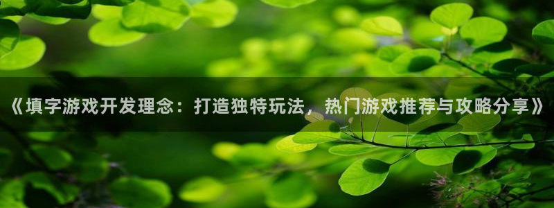 沐鸣账号注册：《填字游戏开发理念：打造独