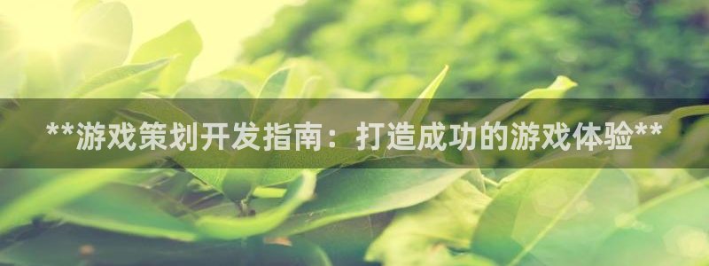 沐鸣娱乐官方平台下载：**游戏策划开发指
