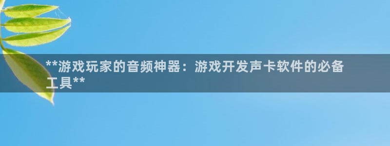 沐鸣游戏~53866：**游戏玩家的音频