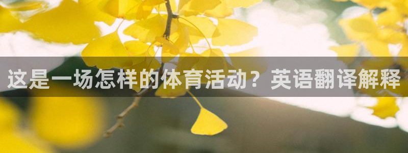 678体育app：这是一场怎样的体育活动？英语翻译解释